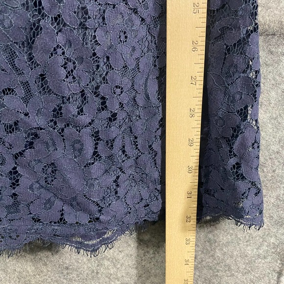 Joie Mini Dress XS Navy Blue Lace V-Neck A-Line Damasia Cocktail Party - Picture 9 of 12